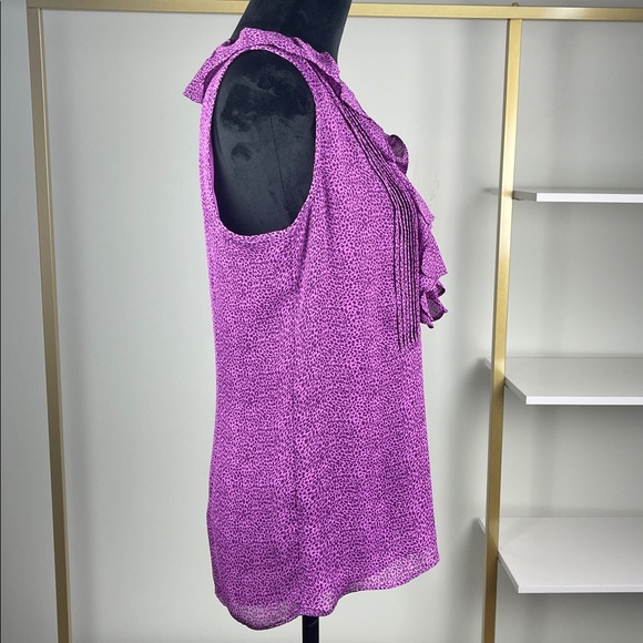 Banana Republic Purple Ruffle Sleeveless Top Ladies Size 6 - Picture 4 of 10
